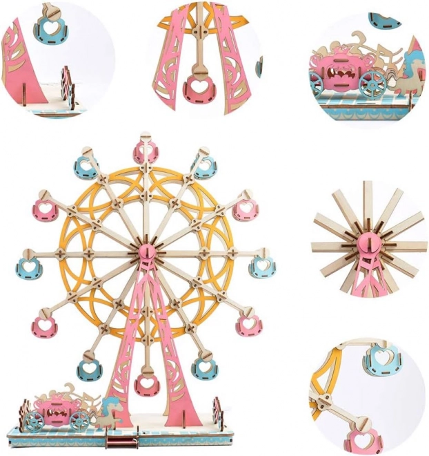 Pastel Wooden 3D Puzzle Ferris Wheel