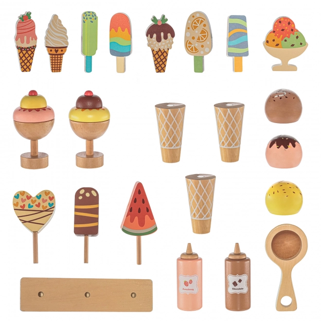 Wooden Ice Cream Stand Set