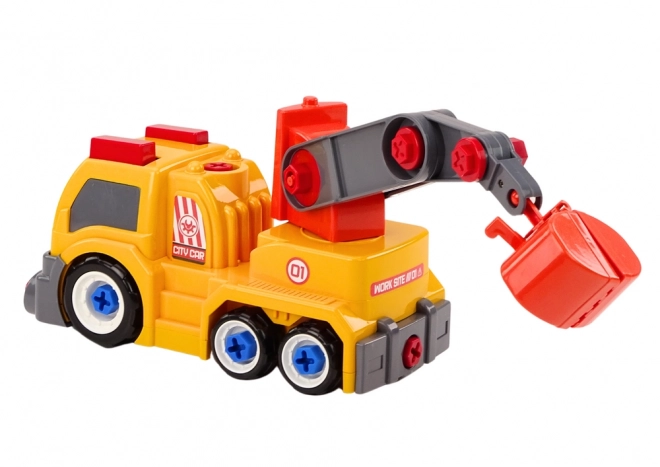 Cartoon DIY Crane Truck Orange