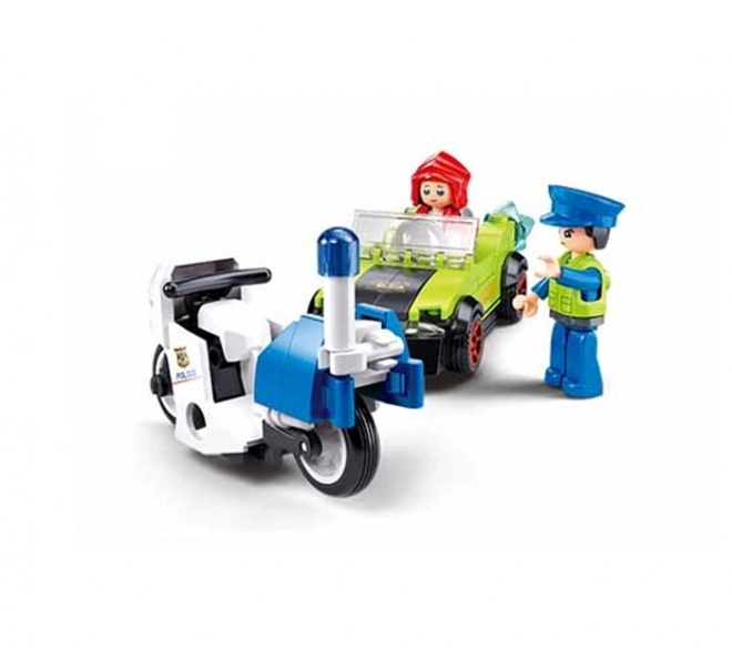 Sluban Metropolis Bandit in Car and Policeman on Motorcycle Set