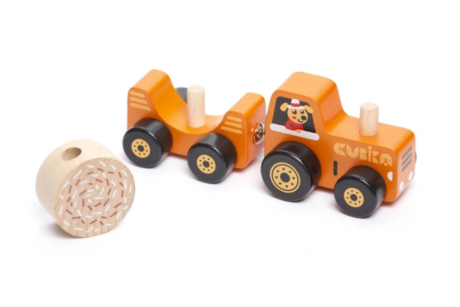 Cubika Magnetic Tractor with Trailer Wooden Puzzle