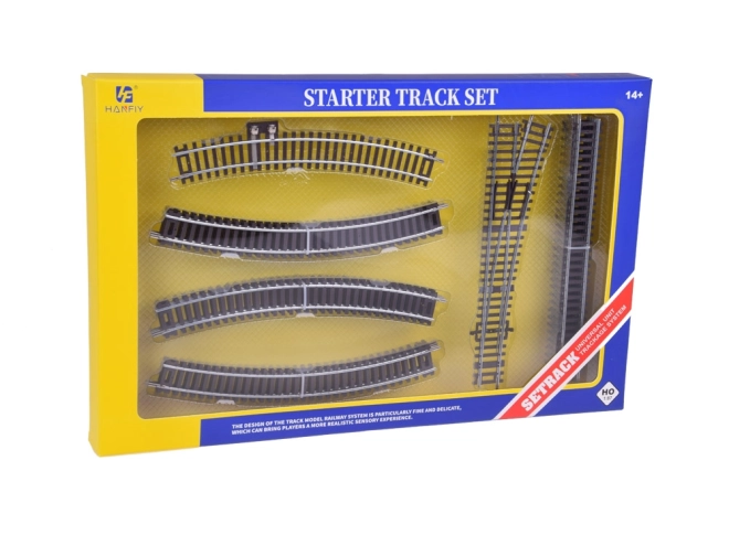 Starter HO Train Metal Tracks Curves and Turnout