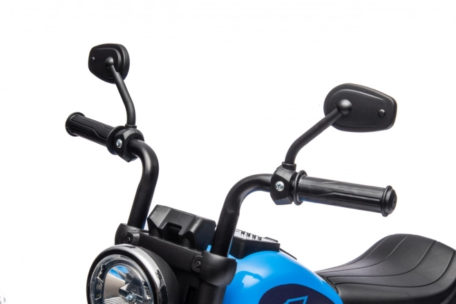 Kids Electric Chopper Motorcycle Blue with FM Radio and Audio Panel