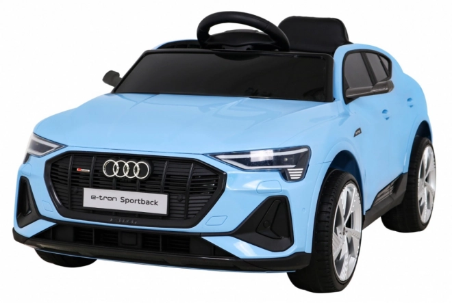 Audi E-Tron Sportback pentru copii + Pilot + tracțiune 4x4 + pornire lentă + radio MP3 + LED – Modrá