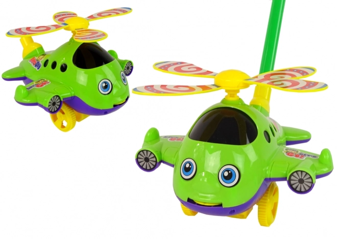 Cheerful Green Push Plane Toy