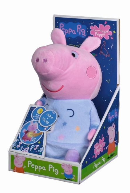 Peppa Pig 2-in-1 Plush Sleep Aid with Music and Light, Blue, 25 cm