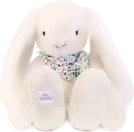 Doudou plush rabbit with scarf white 50 cm