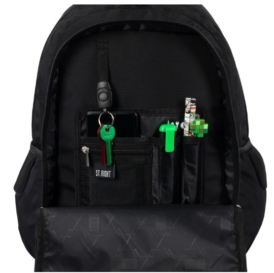 School Backpack with 3 Compartments St. Right 25L Black