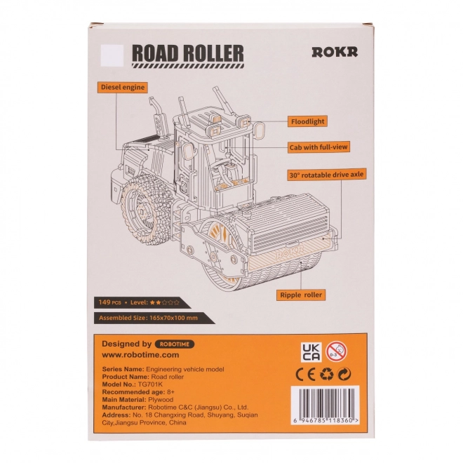 Robotic Wooden 3D Puzzle Road Roller