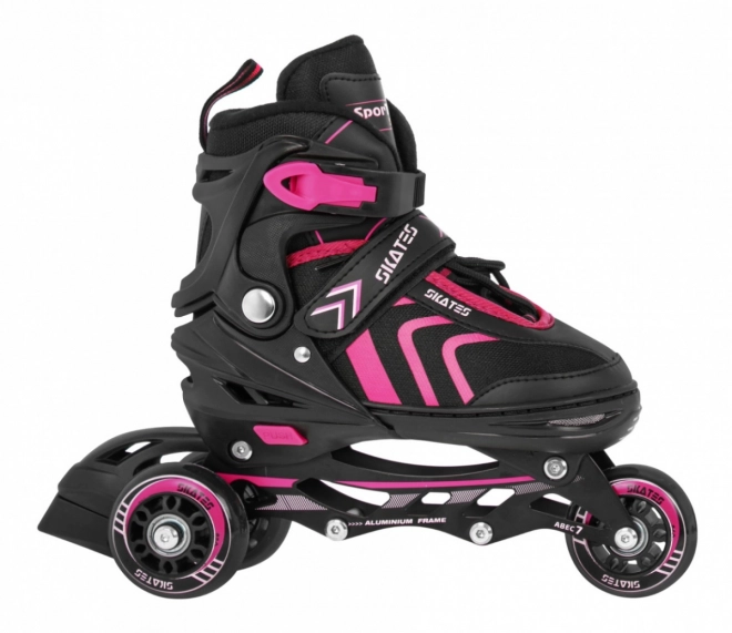 4-in-1 Kids Skates Rollers Ice Skates Pink Size 29-33