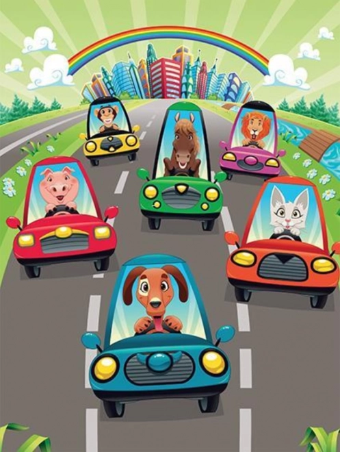 Wooden Puzzle Cute Drivers 100 Pieces