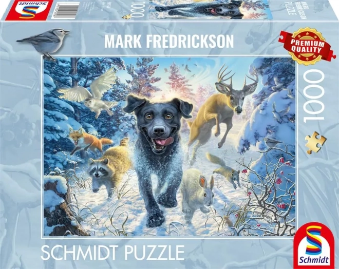 Puzzle Labrador nella neve 1000 pezzi