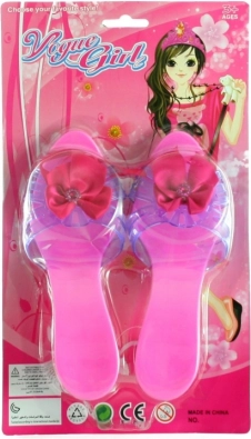 Plastic slippers with a bow for children