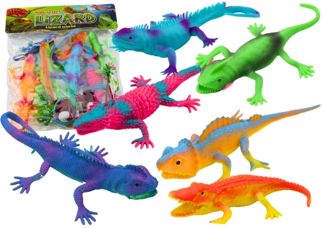 Colorful Reptile Lizard Figurines Set
