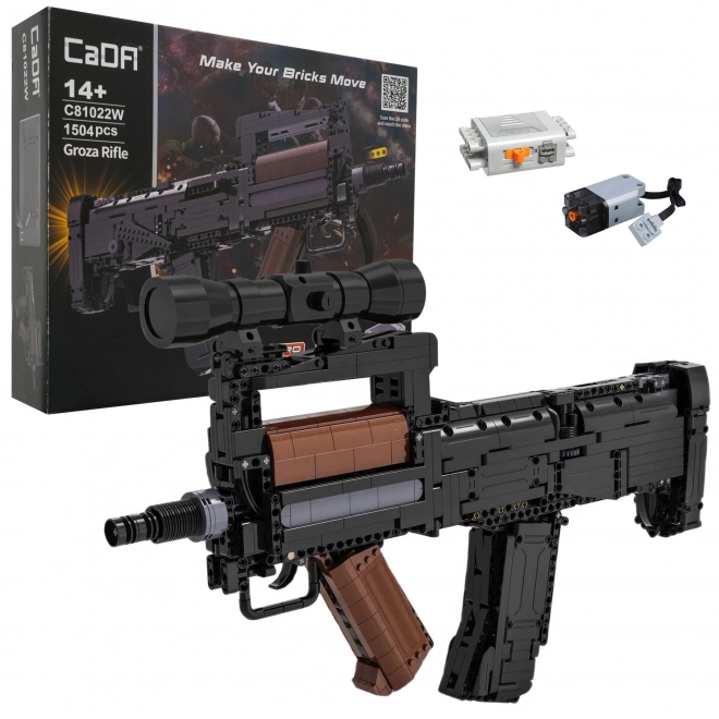 Construction Blocks Groza Rifle with Shooting Function and L-Motor for Kids 14+