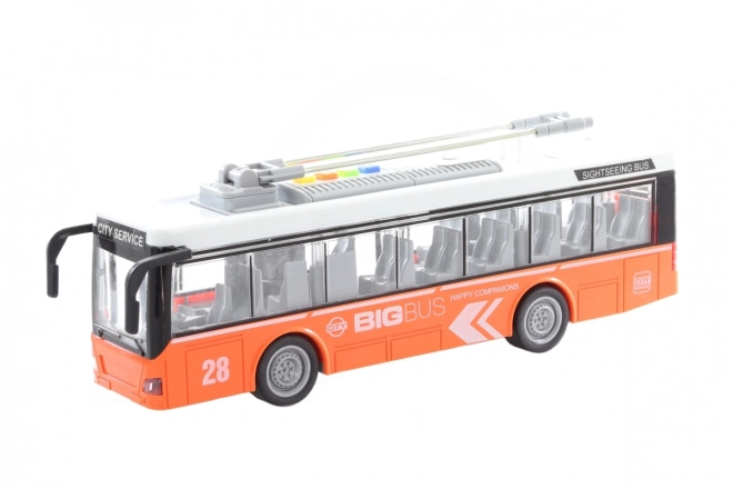 Orange Battery-Operated Trolleybus