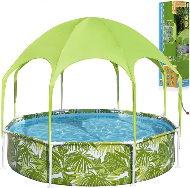 BESTWAY piscine à armature avec auvent SPLASH-IN-SHADE 244 × 51 cm