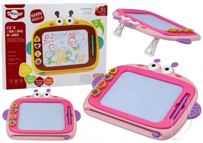 Magnetic Drawing Board with Stamps - Pink