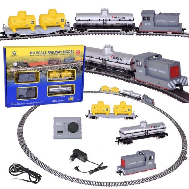 Electric Train Set with Control Unit - Freight Train with Tank Cars