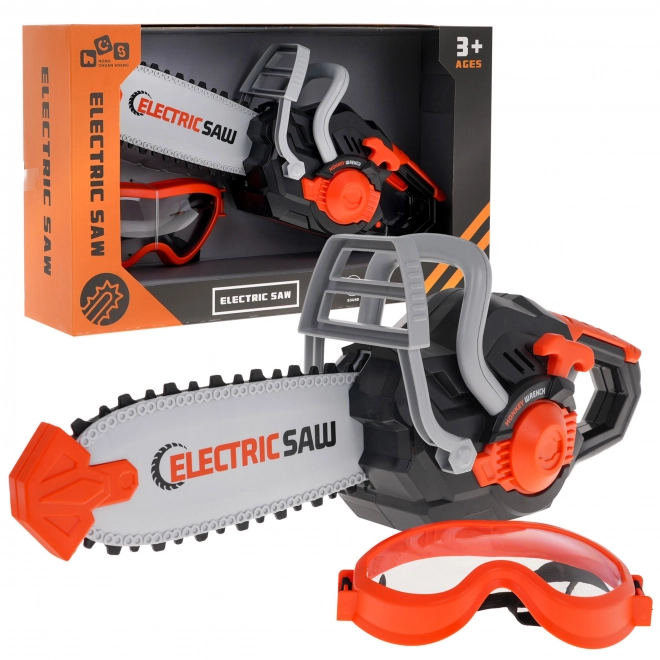 Interactive Chainsaw and Safety Goggles Set for Kids 3+