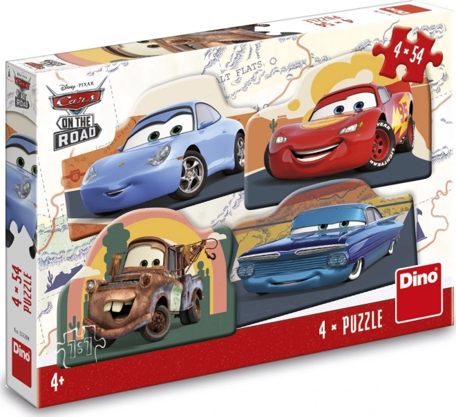 Dino Puzzle Cars on the Road 4x54 Pieces