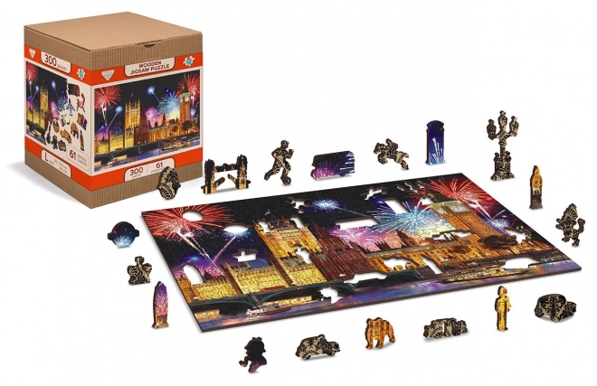 Wooden Nighttime London Puzzle 2-in-1