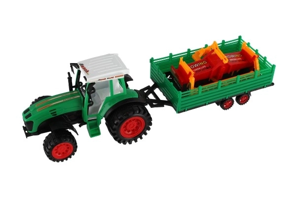 Toy Tractor with Trailer and Harvester Drum