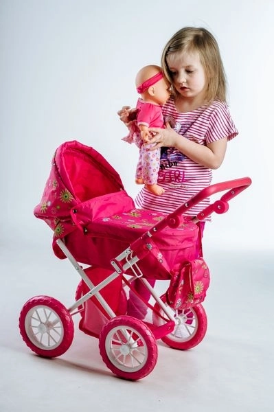 Doll Stroller with Storage Compartment