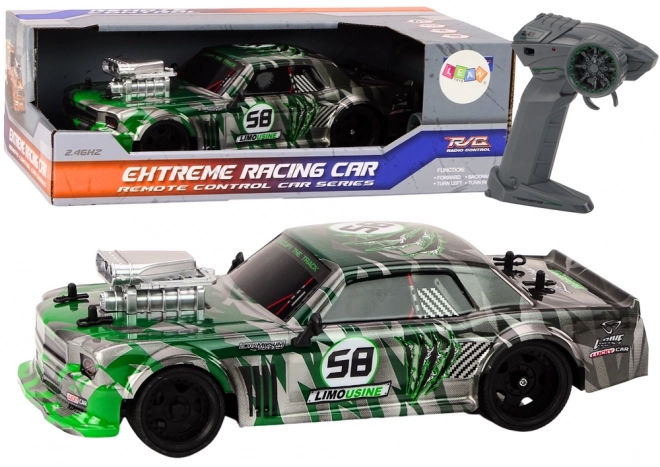 Remote Control Car with Rubber Wheels - Green Drift