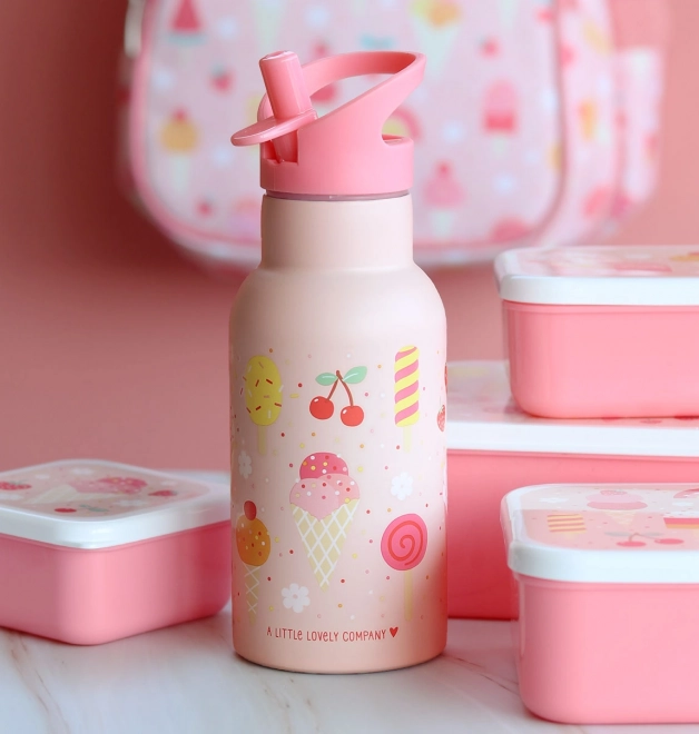 Stainless Steel Water Bottle with Ice Cream Design