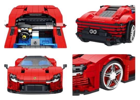 Red Sports Car Building Blocks Set