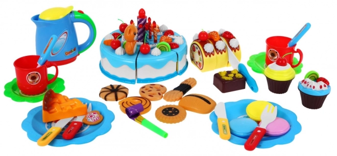 Celebration Set for Kids 3+ Blue Cake with Sweets & Interactive Candle