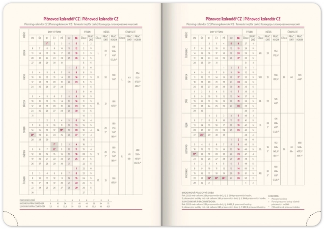 Weekly Planner Twill 2025 Blue-Silver