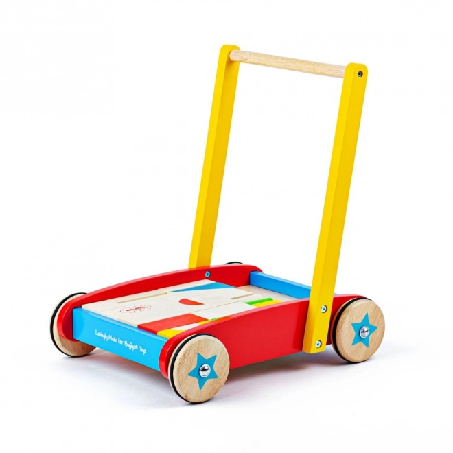 Wooden Blocks in Wagon for Babies