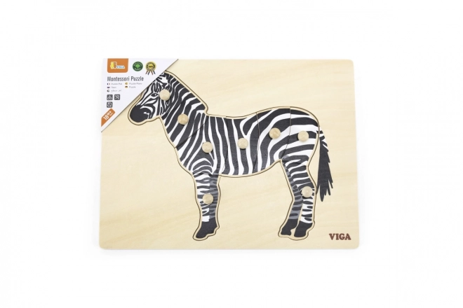 Wooden Montessori Puzzle - Zebra