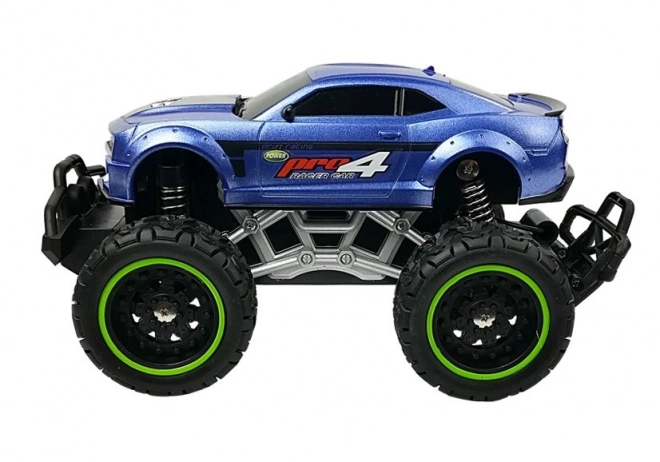 Remote Controlled Off-Road Car with High Wheels Blue