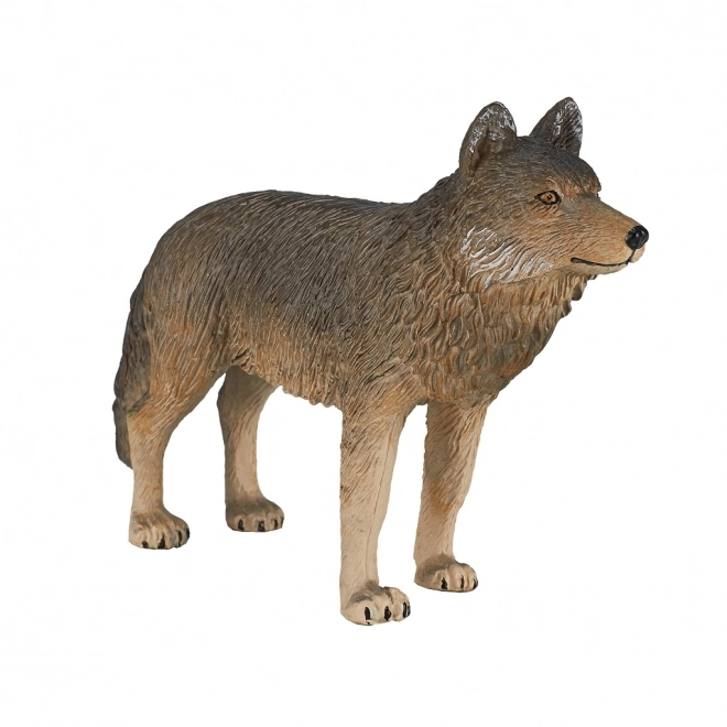 Realistic Standing Grey Wolf Figurine