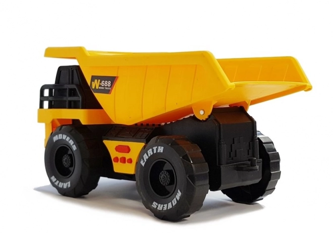 Yellow Friction Powered Dump Truck with Lights and Sounds