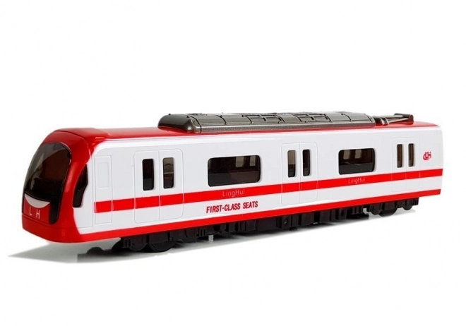 Red Friction-Powered Toy Train with Lights and Sound