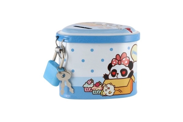 Tin Heart Money Box with Lock