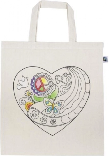 Sac en coton à colorier – cœur