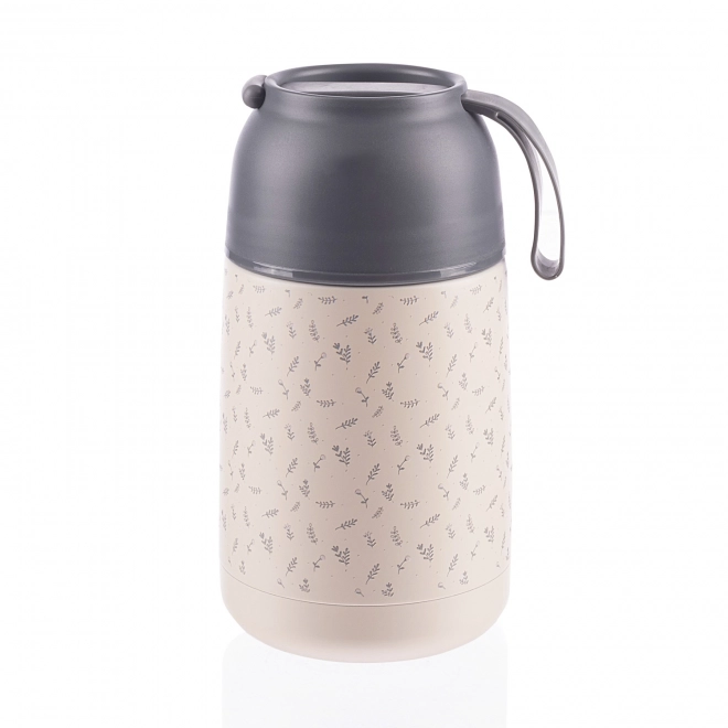 Thermal Food Flask with Silicone Holder 620ml - Flowers Design