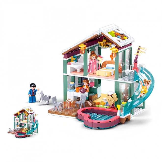 Sluban Winter Holiday Cabin Building Set