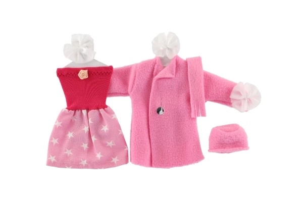 Doll Dress Set with Coat and Hat