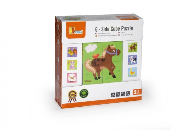 Wooden Farm Animal Puzzle Blocks