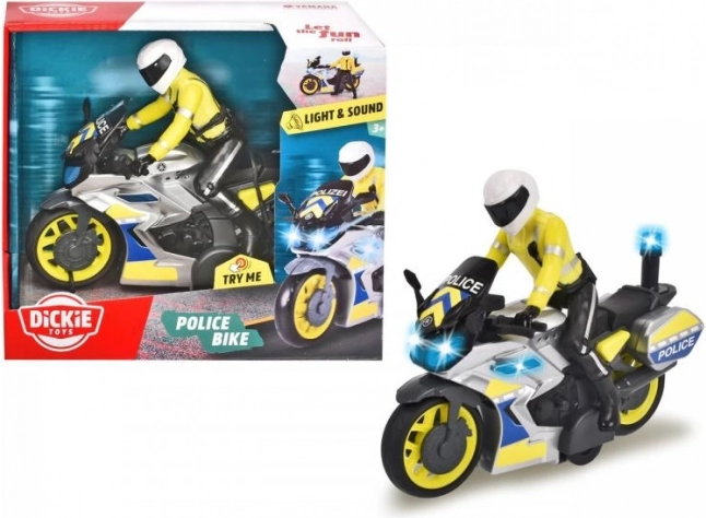 Police motorcycle with rider 17 cm