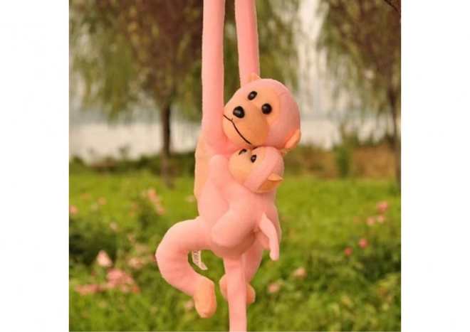 Plush Monkey Toy with Baby Pink 70cm