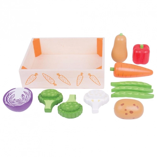 Wooden Vegetable Crate by Bigjigs Toys