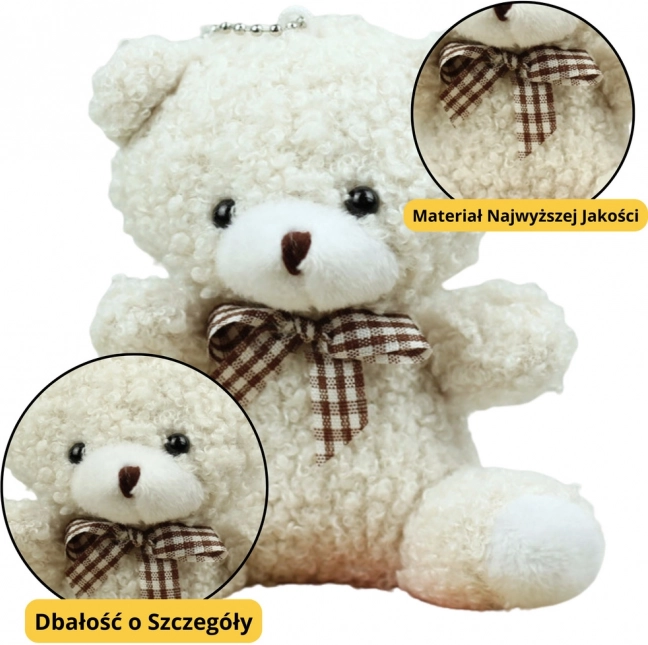White Plush Bear Keychain 8 cm