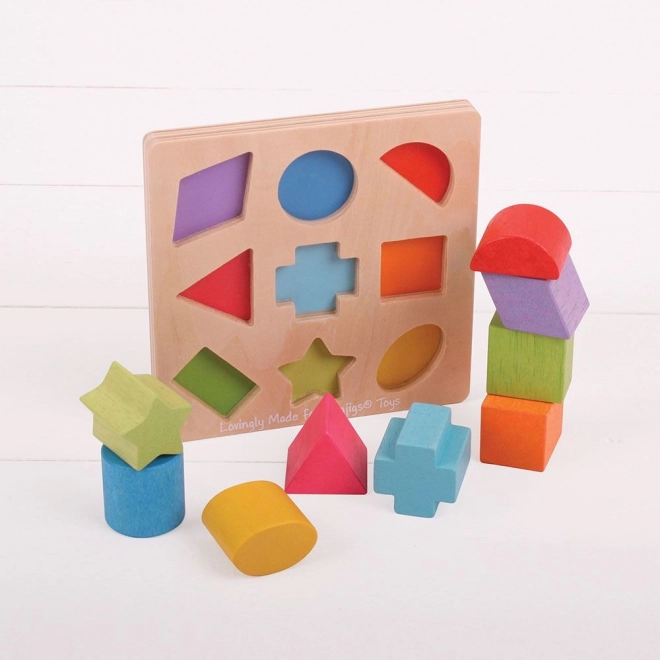 Bigjigs Baby Wooden Blocks - Shapes and Colors